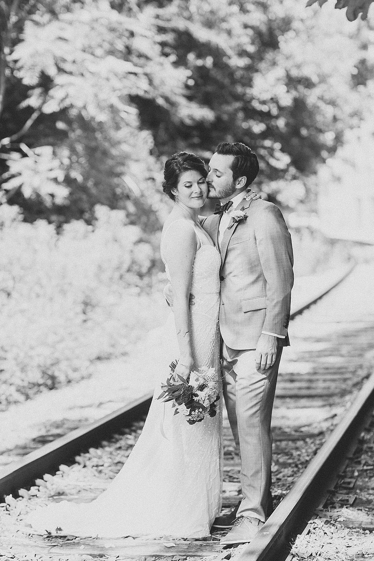 Black and White wedding portraits in Beacon Falls, NY photographed by Clean Plate Pictures.