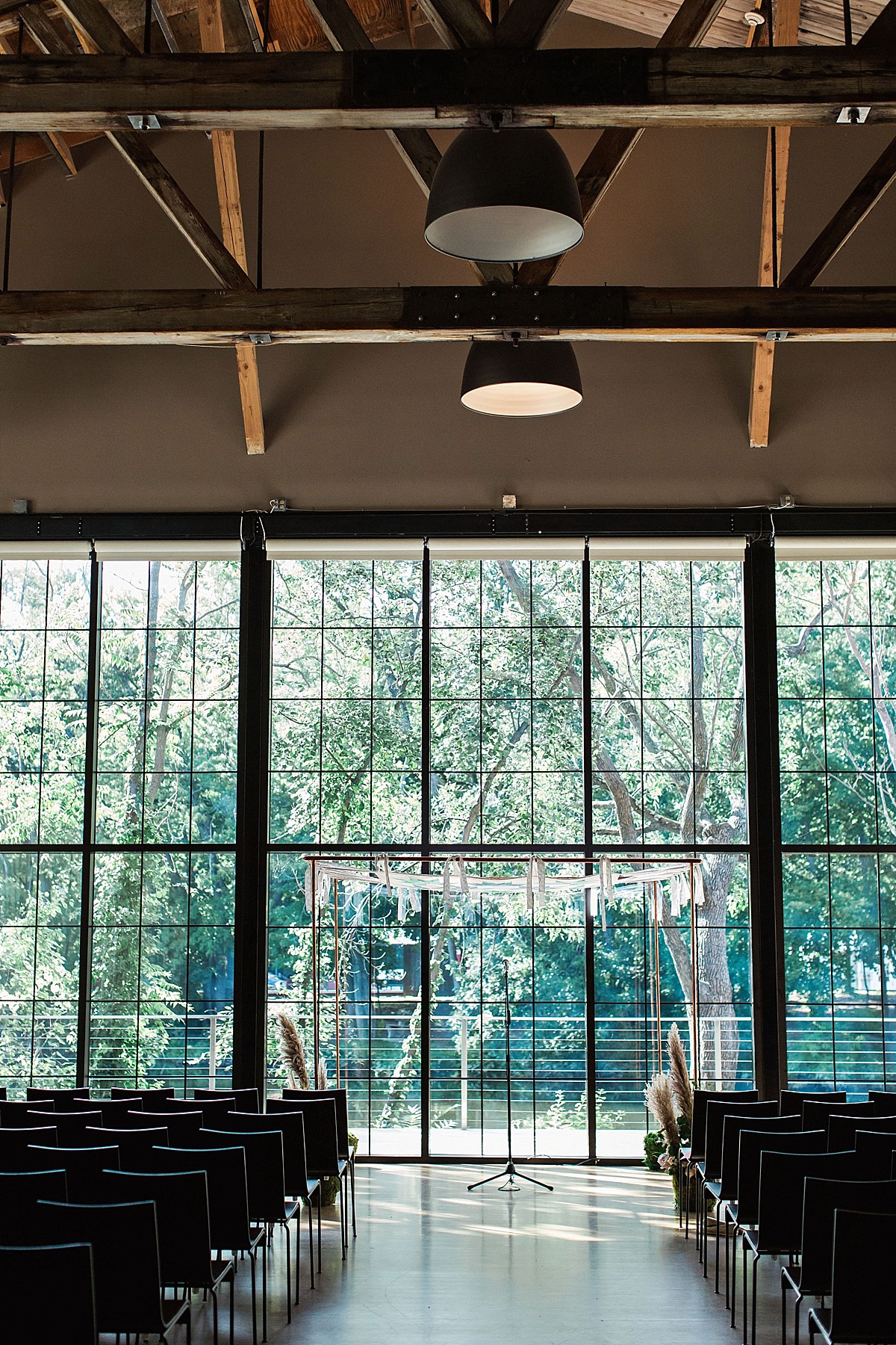 Ceremony space at the Roundhouse in Beacon, NY by Clean Plate Pictures, Hudson Valley Wedding photographer.