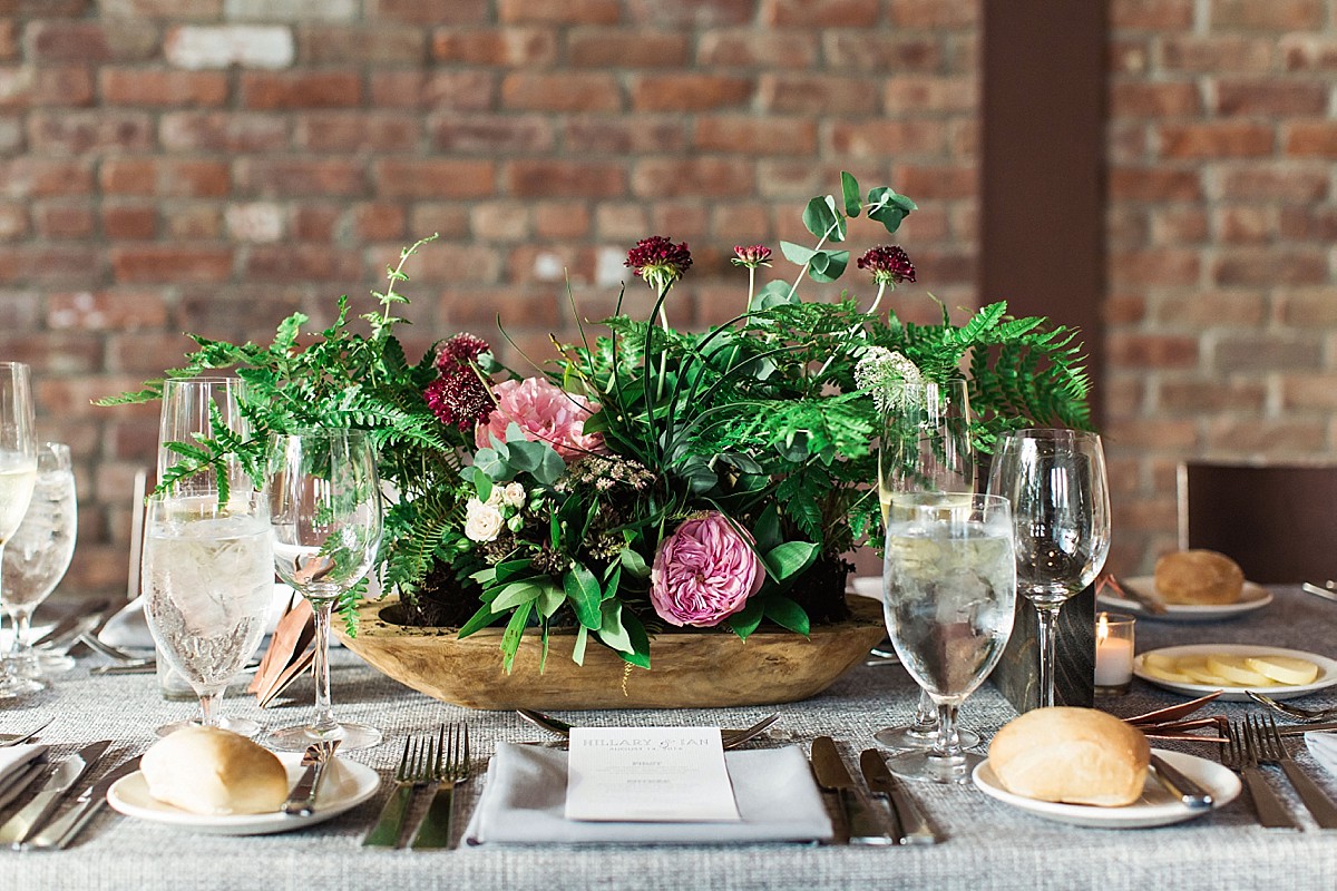 Wedding reception details photos by Clean Plate Pictures at the Roundhouse in Beacon, Hudson Valley, NY.