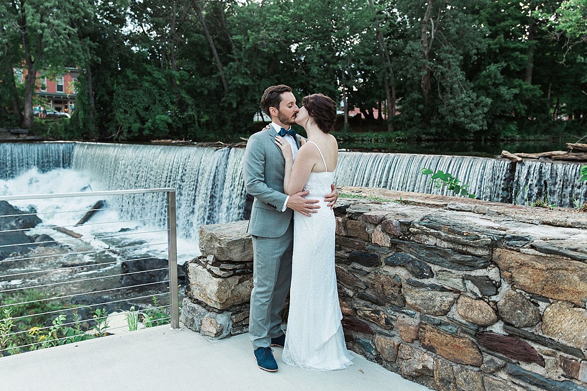 Couples wedding portraits at Beacon Falls, by Clean Plate Pictures, Hudson Valley wedding photographer.