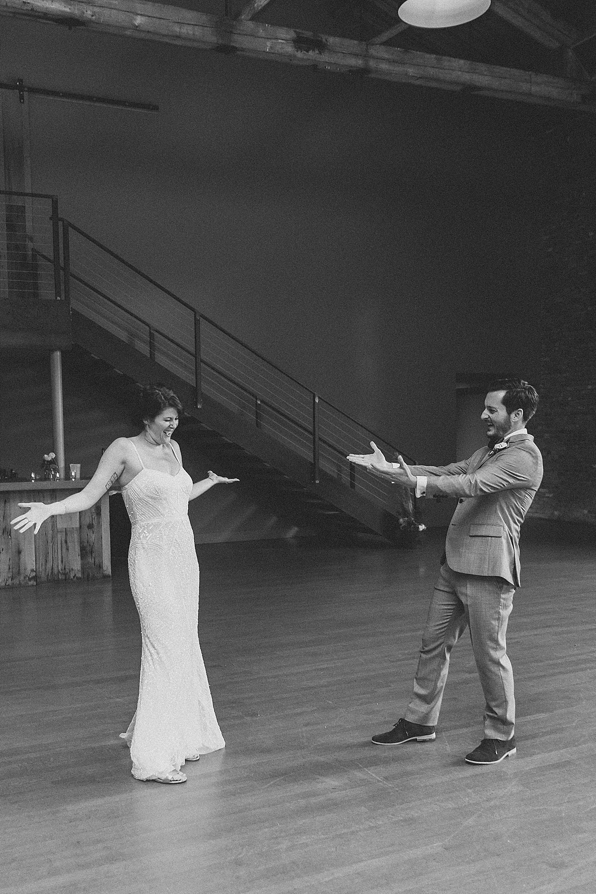 Awesome wedding first dance photography at the Roundhouse, Beacon, NY by Clean Plate Pictures, Hudson Valley wedding photographer