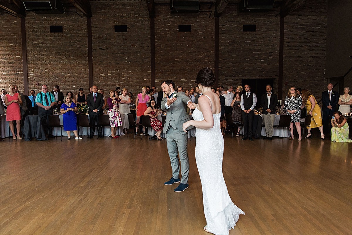 Photojournalistic romantic wedding reception photography at the Roundhouse, Beacon, NY by Clean Plate Pictures, Hudson Valley wedding photographer