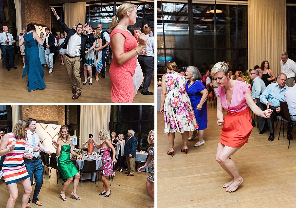 Candid wedding reception dancing photos at a Roundhouse, Beacon NY wedding by Clean Plate Pictures, Hudson Valley wedding photographer.