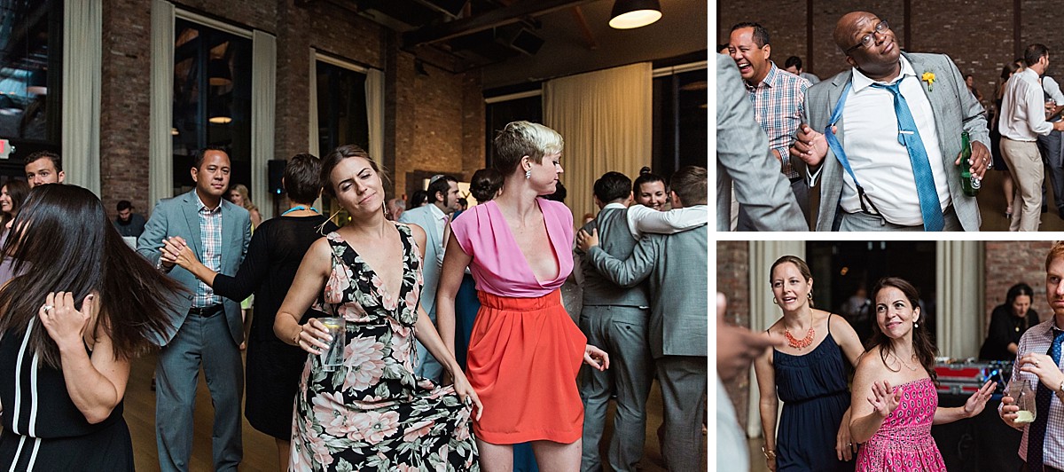 Candid wedding reception dancing photos at a Roundhouse, Beacon NY wedding by Clean Plate Pictures, Hudson Valley wedding photographer.