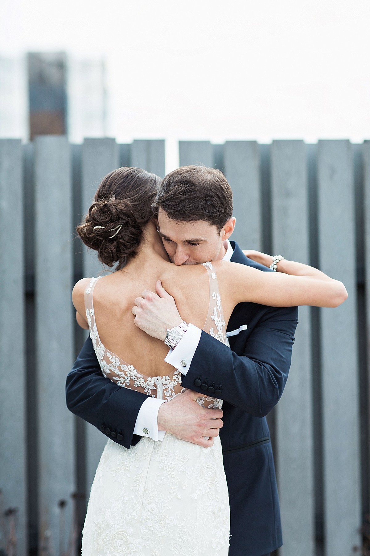 Authentic first look photos at the Wythe Hotel by Clean Plate Pictures, Brooklyn Wedding Photographer