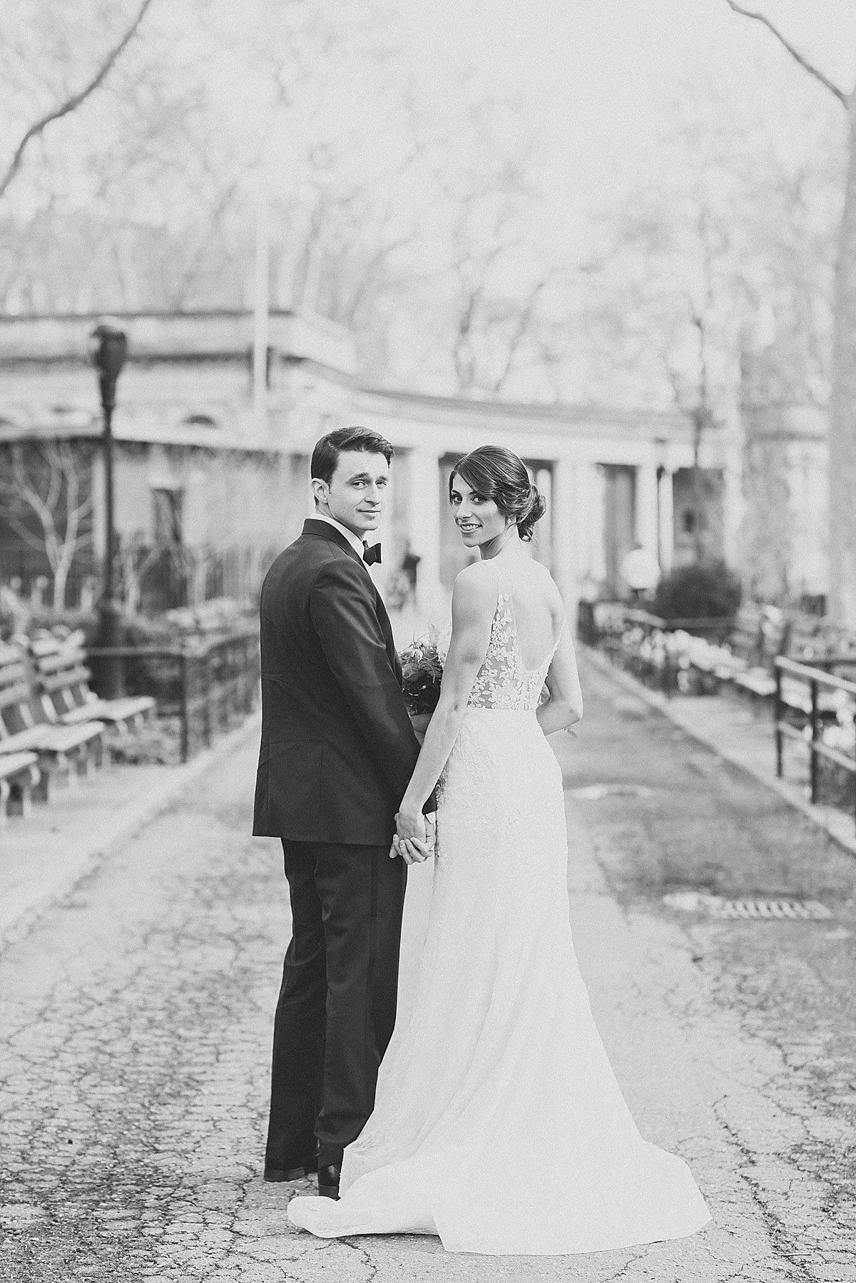 Black and white couples portraits in McGolrick Park, Williamsburg, by Clean Plate Pictures, Brooklyn Wedding Photographer