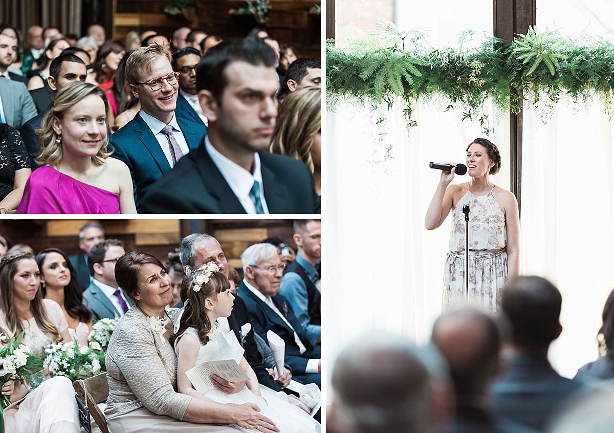 Authentic, candid ceremony photography at the Brooklyn Winery in Williamsburg, by Clean Plate Pictures, Brooklyn wedding photographer.