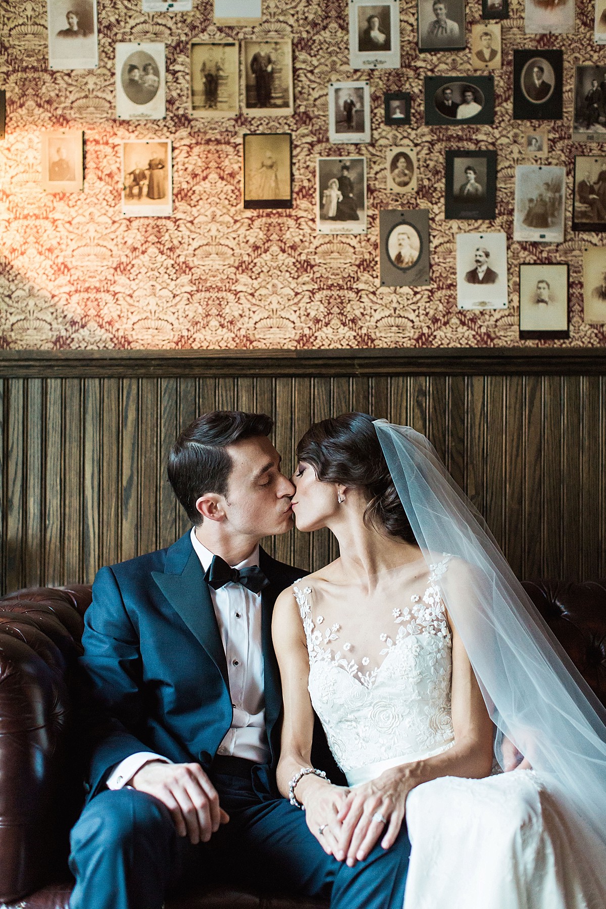 Couples portraits in the Brooklyn Winery portraits room by Clean Plate Pictures, Brooklyn Winery Wedding Photographer